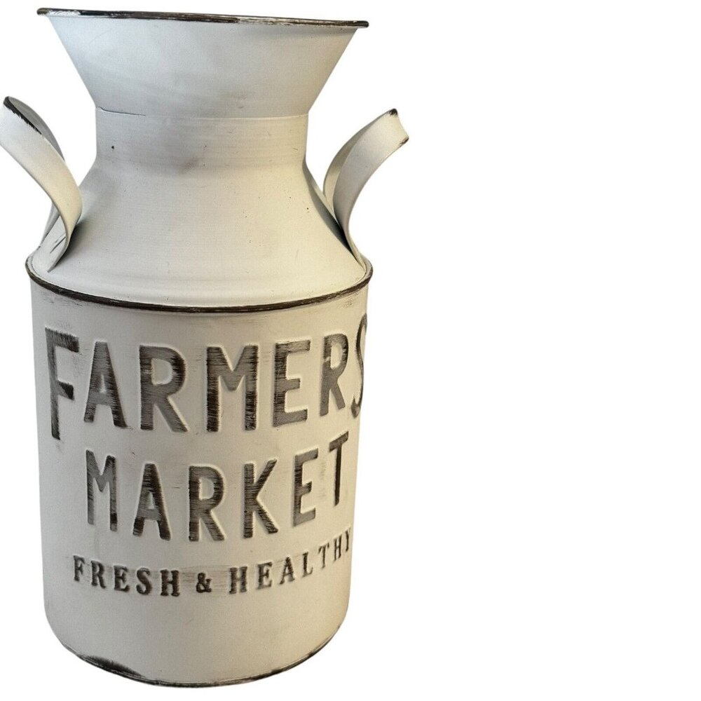 Milk Can Jug Farmhouse Flower Vase Basket‎ Décor 7”